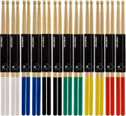 Suwimut 12 Pairs Drum Sticks with Non-Slip Rubber Handle, Classic 7A Maple Wood