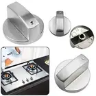 6x Gas Stove Knobs Home Kitchen Cooker Oven Cooktop Metal Switch Control Silver