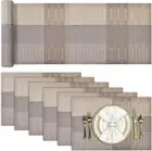 Aofmee Table Runner And Placemats Set Of 6 Washable, Heat Resistant Place Mats