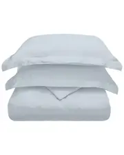 Superior Solid 300 Thread Count Cotton Percale Duvet Cover Set