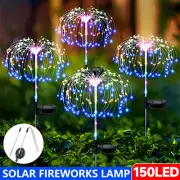 1-4PCS Solar Lights Outdoor Garden 150LED Solar Powered Firework Light Lamp DIY