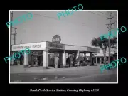 OLD HISTORIC PHOTO OF SOUTH PERTH WEST AUSTRALIA SHELL OIL PETROL STATION 1950