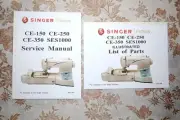 2-Book Library Service Manuals for Singer Sewing Machines CE-150, CE-250, CE-350