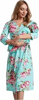 Galabloomer Maternity Robe and Baby Receiving Blanket, Matching Mommy Labor Delivery Robe and Swaddle Set