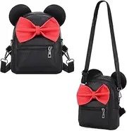 Sunwel Fashion Girls Mini Backpack Purse Mouse Ear Polka-dot Sequin Bow Convertible Backpack to Crossbody Bag for Women