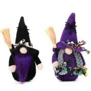 Halloween Broomstick Top Hat Witch Dwarf Gnome for Doll Ornaments Cute Cartoon