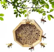 Wooden Bee Hotel | Wooden Bee Shelter | Butterfly House, Pollinating Palace for Wasp, Butterfly, Attracts Pollinators