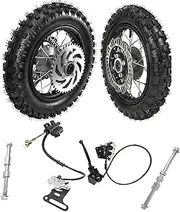 YC Yier Front 2.50-10 & Rear 3.00-10 Tire and Rim 10" Wheels & Brake Assembly & Sprocket for Dirt Pit Bike CRF50 XR50 Taotao Coolster Apollo SSR 50CC 70CC 110CC 125CC
