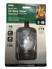 Prime Heavy Duty 24-Hour Timer with 2 Grounded Outlets