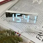 LED Mirror Digital Alarm Clock Smart Silent Desktop Alarm Clock Students Elec AU