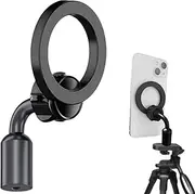 Magnetic Tripod Mount for MagSafe,iPhone Tripod Adapter with 1/4 "Screw Hole, Magnetic Phone Mount Adapters Compatible with iPhone 16/15/14/13/12 Series (Black)