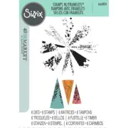 Sizzix Clear Stamps/ Framelits Build-a-Burst Artsy Lace Mix 666804 49 and Market