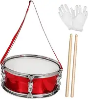 Kisangel Marching Drum Set for Snare Drum with Drumsticks Belt and Ceremonial Gloves Musical Instrument for Developing Rhythm and Concentration