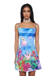 [Dolls Kill x SpongeBob] Bikini Bottom Life Slip Dress