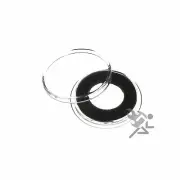 (50) Air-tite 15mm Black Ring Coin Holder Capsules