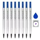 8 Pcs Parker Ink Refills 0.5 mm Fine Blue Fit Sonnet IM Urban Rollerball Pen