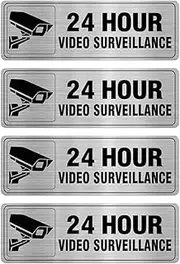 Xgdsnly 4x Video Sign Security Camera Signs for Home Business