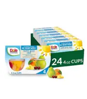 Dole Fruit Bowls No Sugar Added Snacks Cherry Mixed Fruit 4oz 24 Cups Gluten