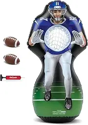 GoSports 4 ft Inflataman Football Challenge for Kids - Inflatable Receiver Touchdown Toss Game