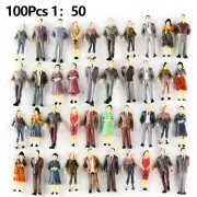 100Pcs/set Painted Figures 1:50 Scale People Model Trains Multicolor Passenger