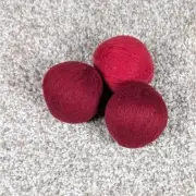 Wool Dryer Balls Red Laundry Fabric Softener Natural Reusable 3 Pack