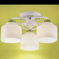 在飛比找蝦皮購物優惠-『GO燈樂』三燈半吸頂燈 圓圈 白玉玻璃 設計造型 居家 臥