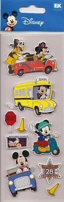 Mickey & Goofy Police Fire School Bus TRAVEL TOWN Stickers 70049 FAST FREE ship!