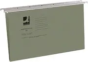 Q-Connect Foolscap Tabbed Suspension Files (Pack of 50) KF21001, Green