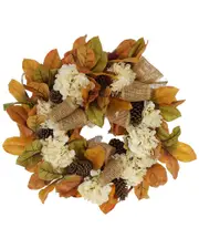 Creative Displays 27in Traditional Fall Wreath with Hydrangeas & Pinecones