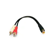 6in RCA Y Splitter Adapter 1 Female to 2 Male - Black