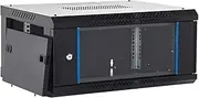 4U Network Data Cabinet Server Rack Wall Mount LAN Rack IT Equipment Max Load 20kg with Lockable Glass Door/Removable Side Panels 400mm Deep Overall 0.6mm