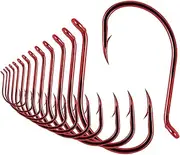 Octopus-Hook-Fishing-Beak-Circle-Hooks-Freshwater-Red-Black-100-50 Pack