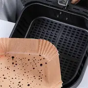 100PCS Air Fryer Baking Paper Square Parchment Paper Food-Grade for 4.5-6L Air Fryer Yellow