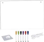 Gatuida 1Set Clear Dry Erase Board for Wall Stylish Frameless Memo Board with Markers Reusable Surface for Home Office School Easy to Clean Versatile Writing