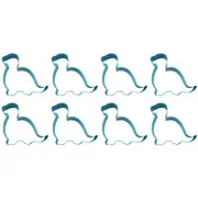 8x R&M Brontosaurus Baby Cookie Cutter Polyresin Coated Steel Mould 11.4cm Blue