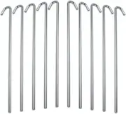 10 Pack Heavy Duty Galvanized Tent Stakes Metal Garden Edging Fence Hook