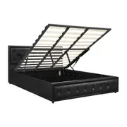 Lebron Bed Frame with Storage Space Gas Lift Bed Mattress Base Black