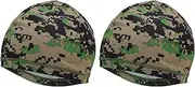 [X AUTOHAUX] Cycling Hat Sweat Wicking Breathable Hard Hat Liner Milk Silk Fabric Ice Feeling Aid Green 24x19cm 2 Pc