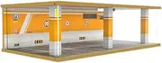1:24 Parking lot Model Scene Four-Parking Garage Scene Wooden Parking Garage Model Display Case Model Garage Desktop(725402)