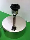 Pottery Barn West Elm CFL Round Uplight Table Desk Lamp BASE ONLY Hammered Metal