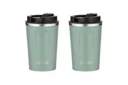 2x Ladelle Eco Culture Stainless Steel PP 14cm 350ml Travel Mug Tumbler Cup Jade