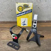 Vintage ALE Pedal Toe Clips France Small Corti NOS Eroica Black Race