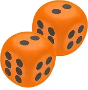 Kisangel 2pcs Reusable Large Eva Dice Party Game Props for Fun Activities Math Learning Lightweight Easy to Grip for Lawn Games Theme Parties