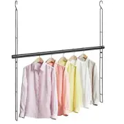 Hanging Closet Rod 46.85in Adjustable Height, Closet Extender Hanging Bar for...