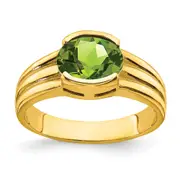14K Yellow Gold 8x6mm Oval Peridot ring