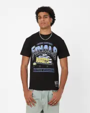 [MITCHELL & NESS] Mitchell & Ness Denver Nuggets Bevel T-shirt Faded Black - Size XL XL Faded Black