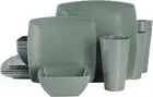 Gibson Home Soho Grayson Melamine Plastic Dinnerware Set, 16pcs, Green