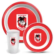 St George Dragons NRL 3 Piece Melamine Dinner Set