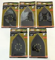 Lot Of 5 Pkgs. Gator-Hook & Loop Sanding Sheets~120 Fine~USA~No. 7705~Mega Mouse