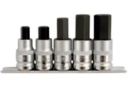 Hex Socket Bit Set 1/2"D 5pc 2197 Laser New